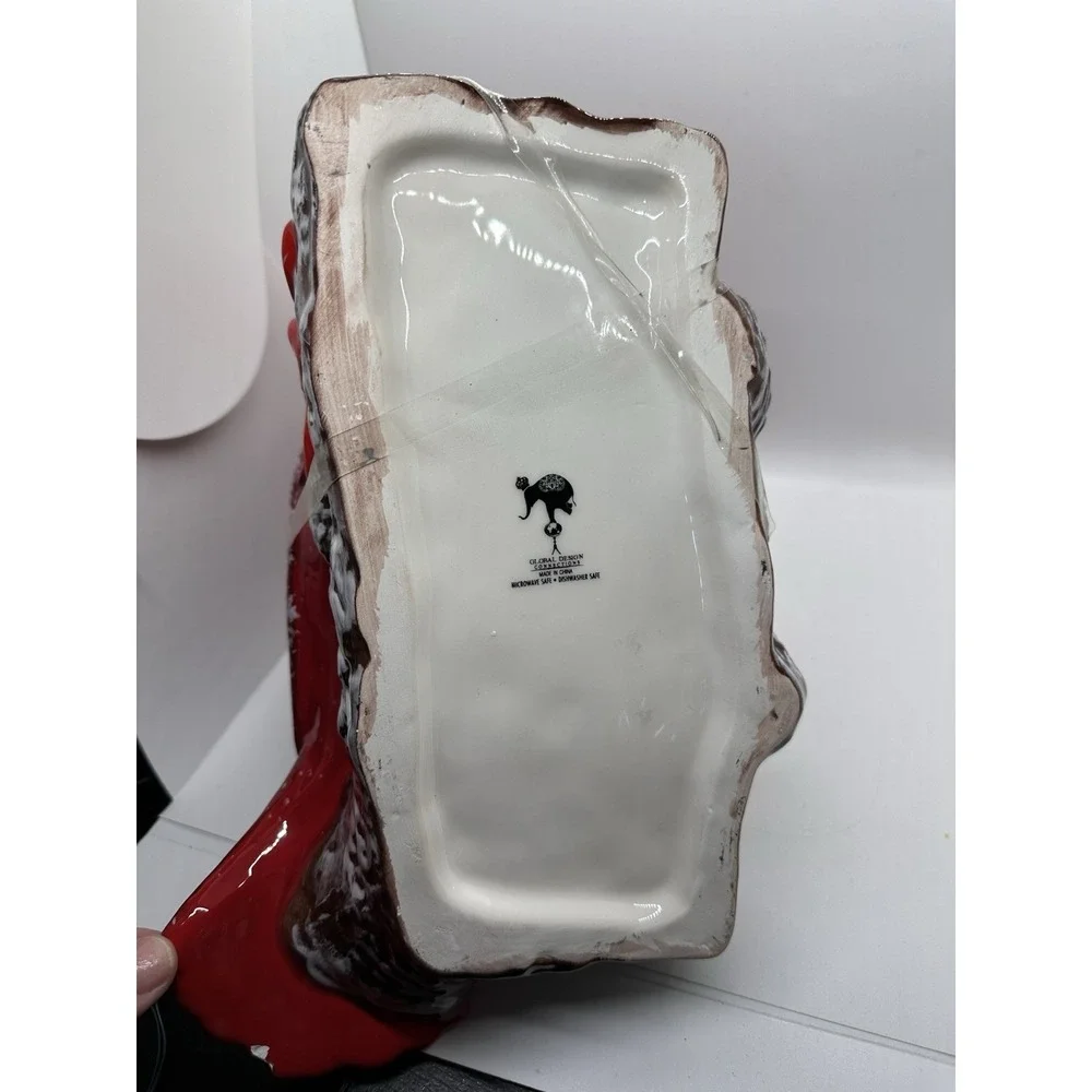 Large Cardinal Cookie Jar Ceramic Winter Holiday Decor Global Design Connections